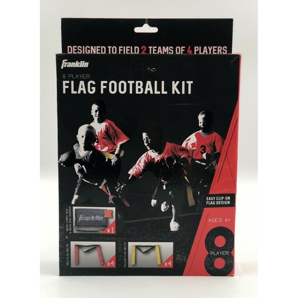 Franklin Sports Flag Football Kit Adjustable Belts 33020 Red Yellow 8 Player
